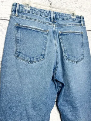 Good American Mid-Rise Cropped Straight Jeans - Blue thumbnail 10