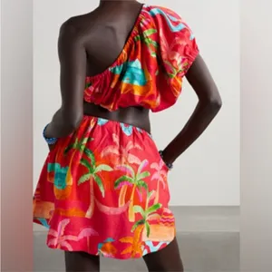 NWT Farm Rio Ipanema Red Floral Cutout Mini Dress thumbnail 3