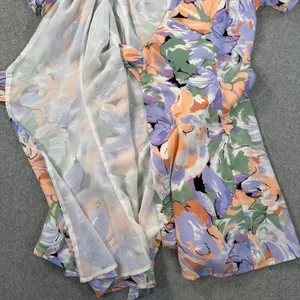 ASTR the Label Puff Sleeve Wrap Dress Women's X-Small V-Neck Purple Floral thumbnail 8