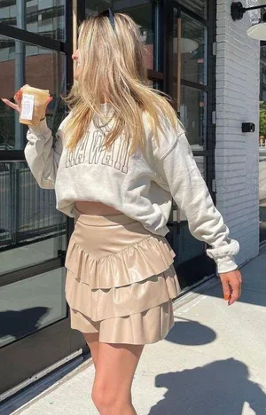 Olive Lynn Tan Graphic Crewneck thumbnail 1