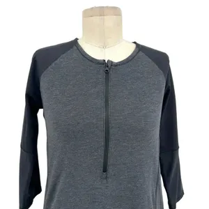 Lululemon Spincity Top Long Sleeve Zip Tee Layer Heathered Black Gray Size 6 thumbnail 2