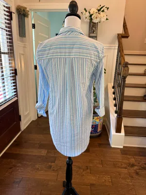 Southern Tide NWT Seersucker Blue and White Striped Tunic Shirt,Dress or Coverup thumbnail 2