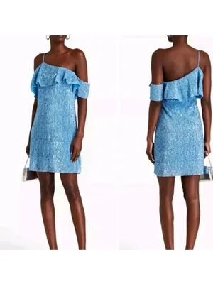 STINE GOYA Ice Blue Kenza Sequined Sequin Dress Size XS NEW NWOT thumbnail 4