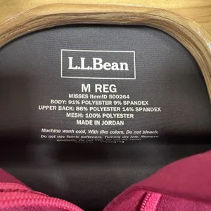 LL Bean Womens Size Medium 1/2 1/2 Zip Active Pullover Long Sleeve Maroon Wine‎ Purple thumbnail 4