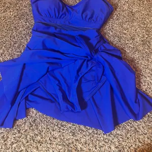 Musemaker Swim Dress One Piece Swimsuit Skirted Blue M thumbnail 2