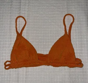 Skatie Orange Terry Cloth Bikini Top thumbnail 1