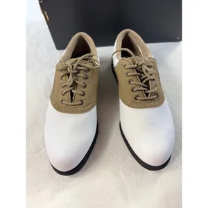 FootJoy Green-Joys Womens Golf Shoes 6.5‎ N White Tan Saddle Oxford 48802 thumbnail 2