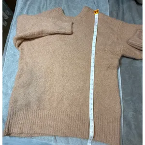 NWT Zara Women Tan Brown Open Back Long Sleeve Sweater Mini‎ Dress Size Small thumbnail 4