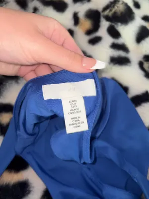 h&m blue crop tank top thumbnail 3