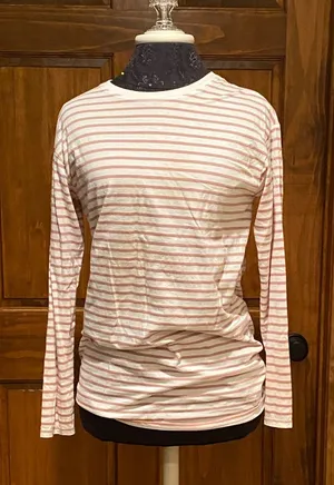 ASOS Long Sleeve Tee Shirt in Pink and White 💜 thumbnail 1