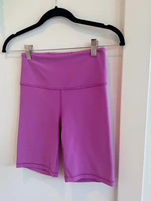 Athleta High-Rise Bike Shorts Buttery Soft Material Color Magenta Size XS thumbnail 2