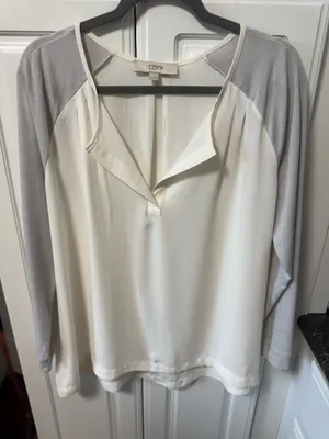 Loft Brand Medium Neutral lightweight Blouse  thumbnail 1