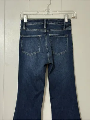 FRAME Le One Flare Jeans Hanbury Wash Size 0 High Rise Stretch Denim thumbnail 12