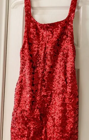 Red sequined mini dress - Holiday Party Dress thumbnail 1