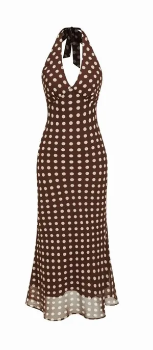 Cider Brown polka dot dress thumbnail 1
