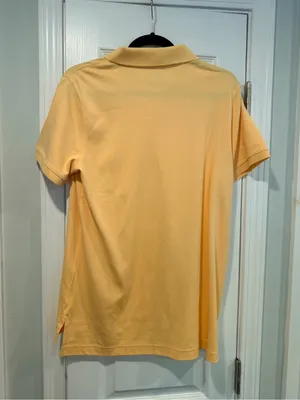 NWOT Lands End Size L Pale Yellow Short Sleeve Cotton Collared Polo Shirt thumbnail 5