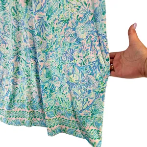 Lilly Pulitzer Johana Cover Up Swim Dress Womens L Surf Blue Sea Life Beachcore thumbnail 6