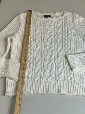 Lauren Ralph Lauren Cable Knit Soft Cotton Blend Chunky Open Knit Sweater Size L thumbnail 4