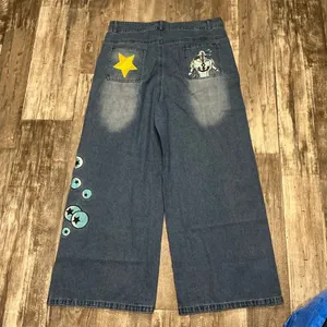 Stylish Blue Embroidered Women's Jeans Size Large thumbnail 14