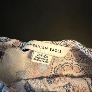 American Eagle Outfitters Boho Top in Blue and Cream‎ thumbnail 4
