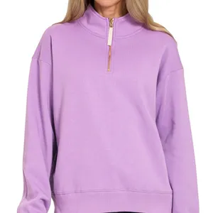 Zenana Fleece Half‎ Zip Sweatshirt thumbnail 1