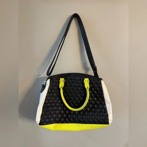 Betsey Johnson Neon Yellow Heart Purse thumbnail 3