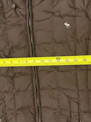 Abercrombie Fitch Brown Puffer Jacket Fur Lined Y2K thumbnail 11
