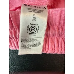 Athleta Womens XL Retreat Linen Shorts Pink Elastic Waist Drawstring Casual thumbnail 4