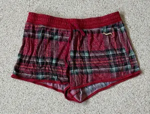 PINK Victoria's Secret Red Plaid Athletic Shorts thumbnail 1