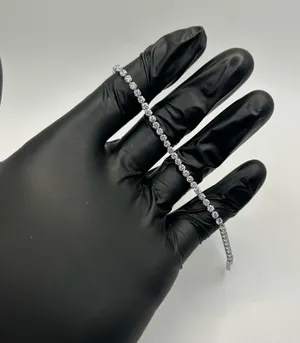 Swarovski Moissanite Tennis Bracelet Real Silver VVS D Color Iced Out 3mm 7.5 Inch No Pass thumbnail 1