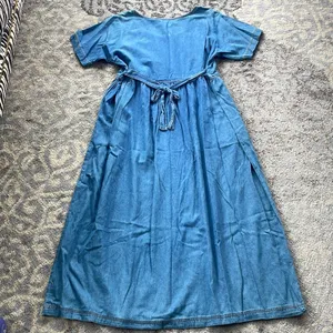 True Blue Vintage Denim Midi Button Down Dress Large thumbnail 4