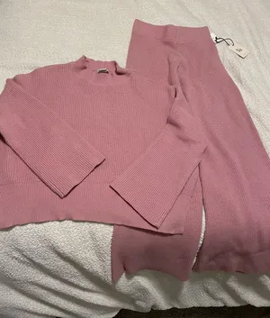 Knit Two Piece Set Pink Size M thumbnail 1