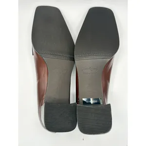 Sesto Meucci Sissy Tan Calf Leather Square Toe Block Heel Penny Loafers Size 8N thumbnail 4