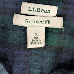Ladies' LL Bean Black Watch Tartan Flannel Shirt Small thumbnail 2