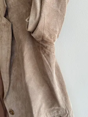 L.L. Bean Tan Suede Blazer Jacket, Fall Outerwear, Size 10 Petite thumbnail 15