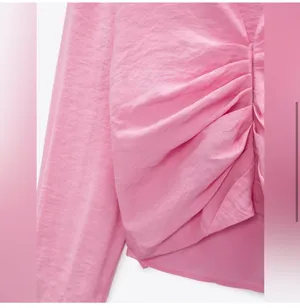 Pink textured long sleeve button front shirt thumbnail 4