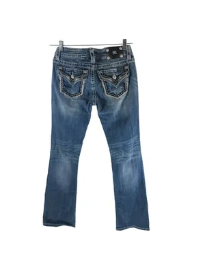 Miss Me Womens Signature Bootcut Jeans Size 29 Medium Wash Distressed Denim thumbnail 4