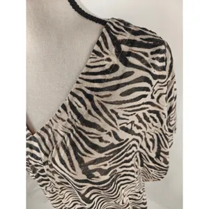 Women’s H&M Zebra Print Tunic Top Beige Black Size Medium thumbnail 4