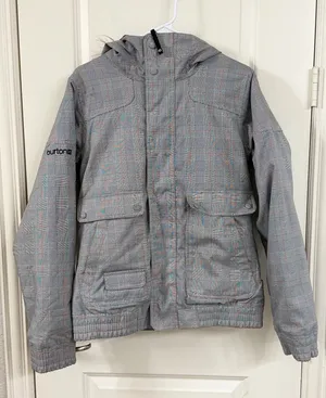 Burton Dry Ride and Gray Plaid Women's Ski Jacket with Detachable Faux Fur Hood thumbnail 1
