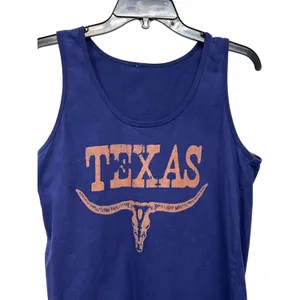 Texas Longhorn Graphic Tank Top Navy Blue Sleeveless Western Women's Est. Small thumbnail 5