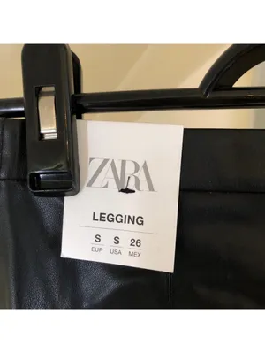 Zara NWT Women's Hi Rise Faux Leather Legging Size S thumbnail 6