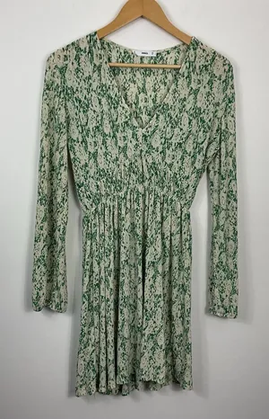 MNG Mango Textured Floral Long Sleeve Dress Womens Size 4 thumbnail 1