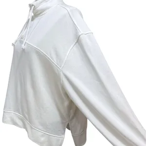 Out From Under XS‎ Belmar Henley Popover Sweatshirt Ivory Funnel Neck Oversized thumbnail 4