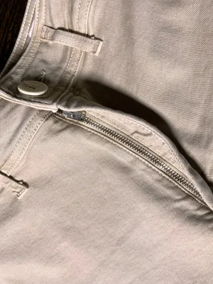 Zara Cream High-Waisted Wide Leg Cropped Jeans Frayed Hem Size 10 thumbnail 4