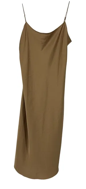 J Crew Gwyneth Slip Dress Brown Luster Charmeuse Cowl Neck thumbnail 1