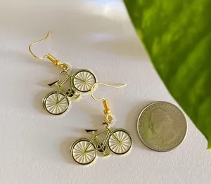 Kawaii Retro Bicycle Earrings thumbnail 3