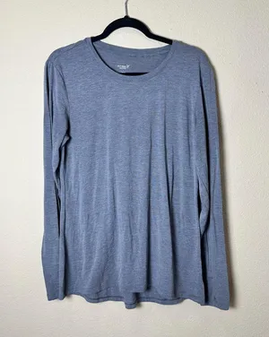 OLD NAVY ACTIVE Grey Soft Athletic Long Sleeve T Shirt w Thumbholes Size Large thumbnail 5