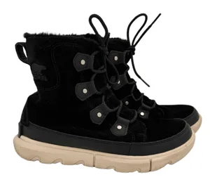 SOREL Women's Black Waterproof Lace-Up Explorer II Joan Boots Size 9.5 thumbnail 1