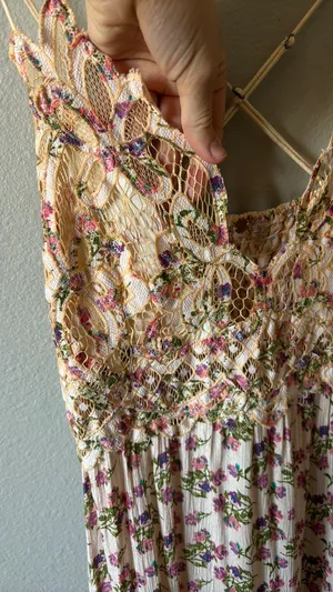 Free People Adella boho lace floral mini slip dress thumbnail 5