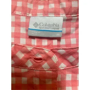Columbia womens coral white checkered sleeveless blouse size M‎ thumbnail 6